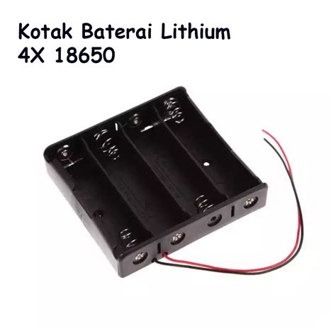 Jual Battery Holder 4x 18650 Case Tempat Kotak Baterai Lithium 4 Slot