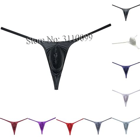 Mens Push Out G String Enhance Pouch Bikini Thong Shiny T Back Lingerie Underwear AliExpress