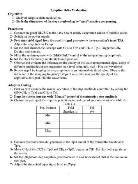 Adaptive Delta Modulation | PDF | Amplitude | Signal Processing