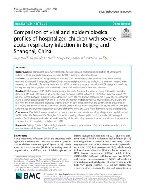 Pdf Comparison Of Viral And Epidemiological Profiles Of Hospitalized