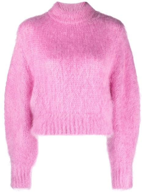 Nina Ricci Puff Sleeve Sweater In Pink Lyst