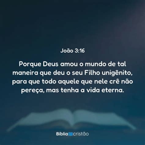 Versiculo Porque Deus Amou O Mundo - João 3:16 - Porque Deus amou o mundo de tal maneira que deu o seu Filho ...
