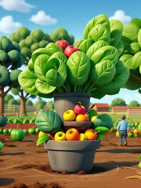 Premium Photo Animation Of Farmers Planting Fruit And Vegetables