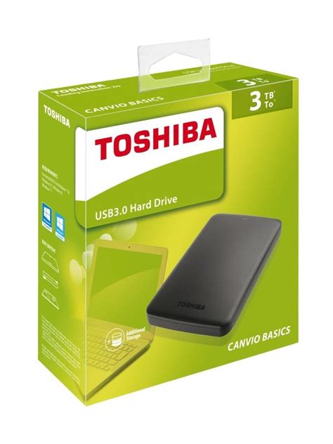 Toshiba Canvio Basics 3TB Portable External Hard Drive Black At