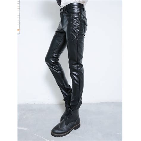 Mode Heren Pu Lederen Broek Mannelijke Skinny Broe Grandado