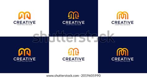 Collection Logo Design Inspiration Letter M Stock Vector (Royalty Free ...