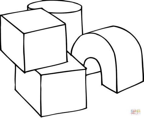 D Shapes As Play Cubes Coloring Page Free Printable Coloring Pages