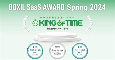 勤怠管理システム「king Of Time」が「boxil Saas Award Spring 2024」の勤怠管理システム部門にて3つの賞を