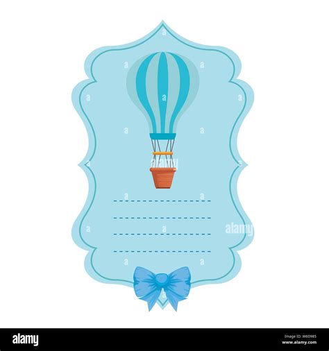 Baby Shower Card With Balloon Air Hot Stock Vector Image Art Alamy
