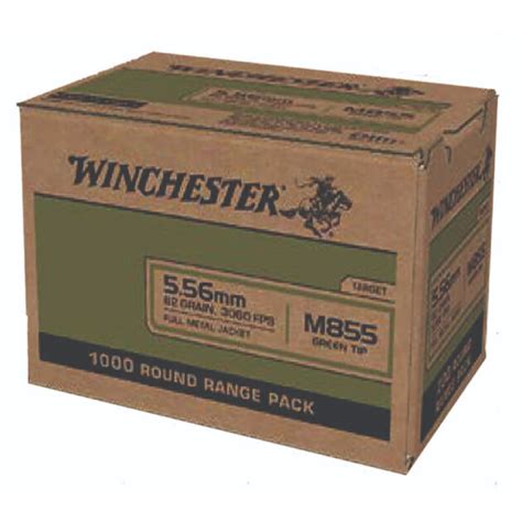 Winchester Nato M Ammunition Grain Green Tip Round Case