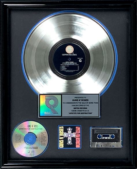 Lot Detail Riaa 9x Platinum Record Award For Guns N Roses 1987 Lp