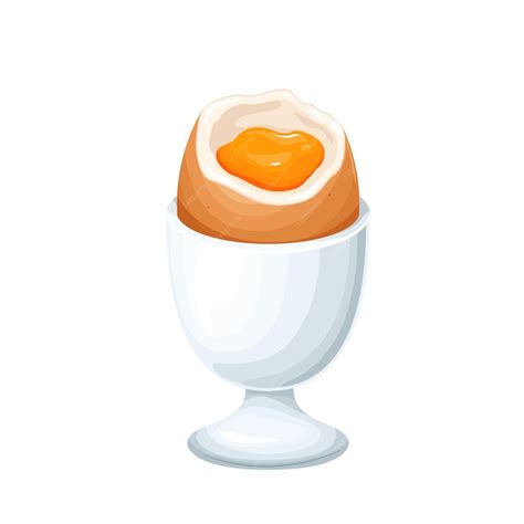 Premium Vector Softboiled Eggs In Eggshell In Egg Holder Vector