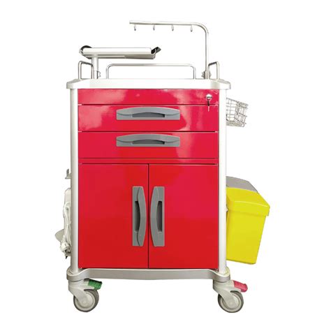 Aluminium Alloy Emergency Trolley With Central Locking Drawers For