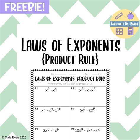 Laws Of Exponents Power To Power Worksheet