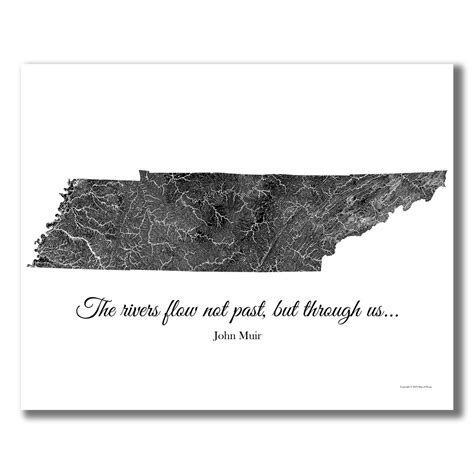 TN RIVERS Map Print, Tennessee Rivers Map, Tennessee Hydrology, State ...