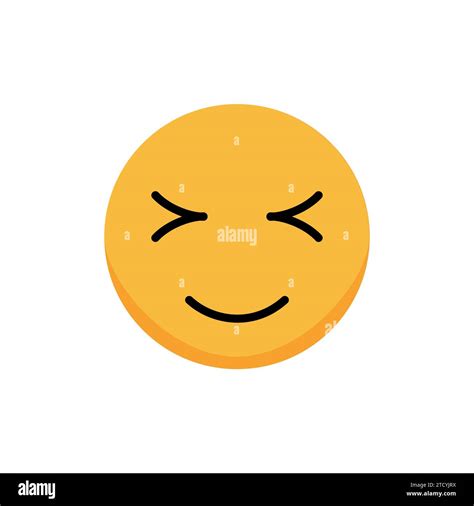 Smiley with closed eyes. Cartoon emoji. Flat vector illustration Stock Vector Image & Art - Alamy