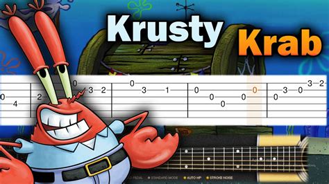 Krusty Krab Theme Guitar Tutorial Tab Youtube