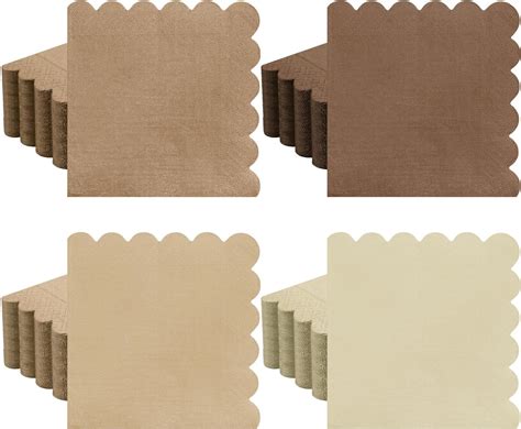 Zhanmai 100 Pack Cocktail Napkins 5 X 5 Inch Scalloped