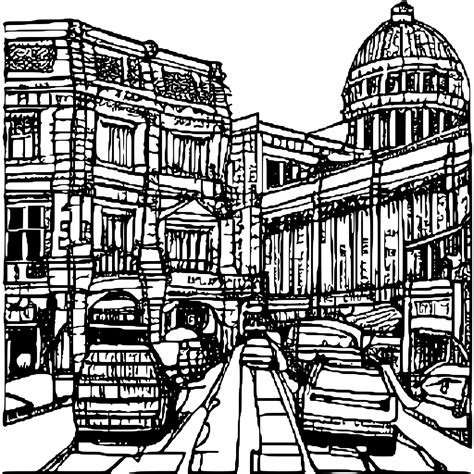 Coloring Page Travel Scene · Creative Fabrica