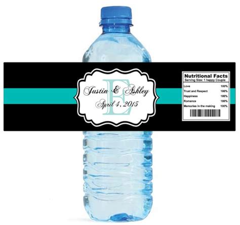 Etiqueta para botella de agua personalizada en Negro on azul Etsy España