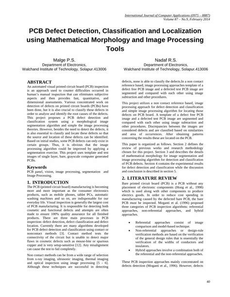 PDF PCB Defect Detection Classification And Localization Research