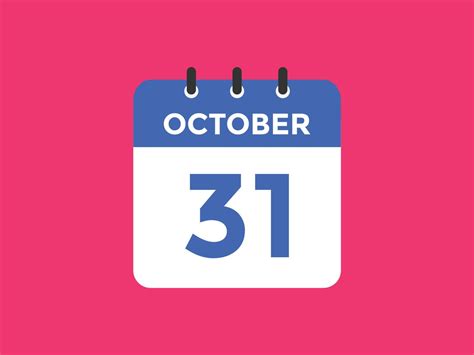 october 31 calendar reminder. 31th october daily calendar icon template ...