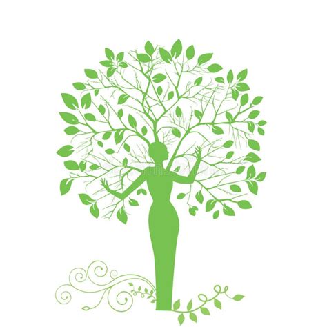 Woman Tree Stock Vector Illustration Of Silhouette Sustainable 18317296