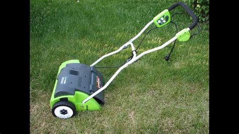 Greenworks Electric Lawn Dethatcher Dethatching Lawn Review YouTube