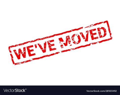 We have moved red sign stamp office home move Vector Image