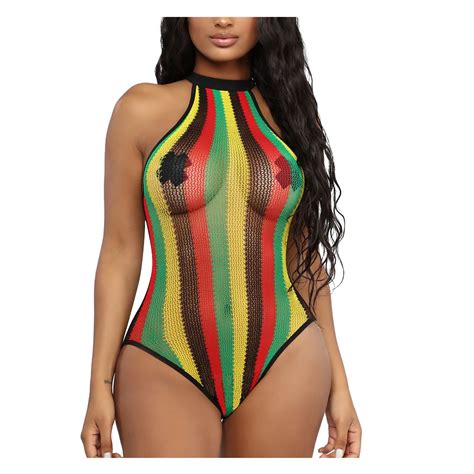 Lyxssbyx Plus Size Swimwear One Piece Women Color Matching Halterneck Sexy Mesh Bikini Sexy One
