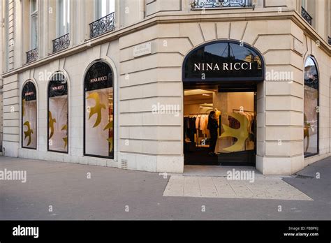 Entrance of Nina Ricci fashion house, Avenue Montaigne, Paris, France ...