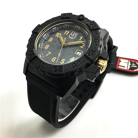 Men S Luminox Navy SEAL Dive Black And Gold Diver S 45mm Watch 3508 GOLD