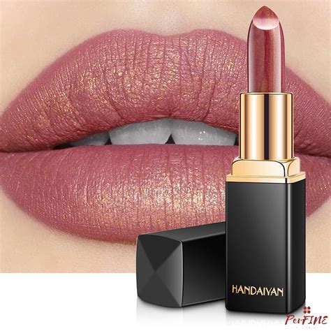 HANDAIYAN Batom Sereia Brilhante Profissional Nude Vermelho À Prova D água De Longa Duração