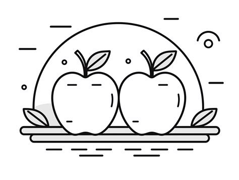 Printable Apple Fruit To Color - Coloring Page