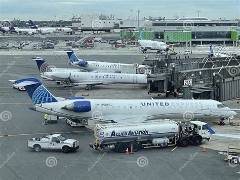 United Airlines Airplane At Newark International Airport In Newark New Jersey Editorial