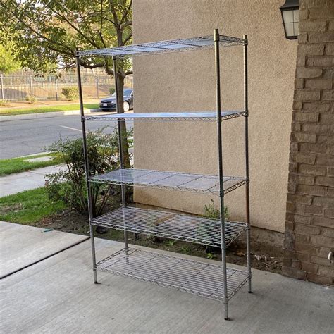 5 TIER COMMERCIAL GRADE HEAVY DUTY STEEL WIRE SHELVING UNIT IN CHROME