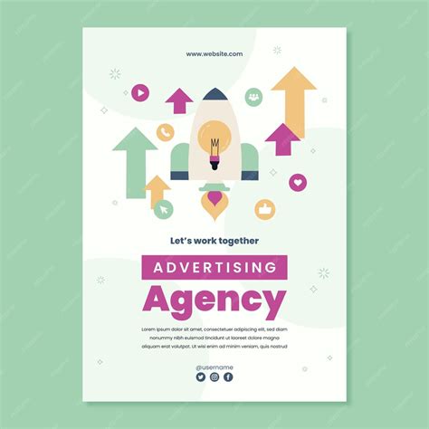 Premium Vector Flat Design Advertising Agency Poster Template