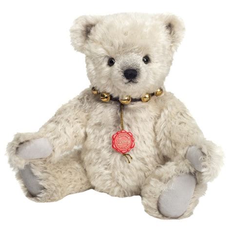 Teddy Hermann Mattis Teddy Bear Finest Creamy Grey Wavy Mohair Fully