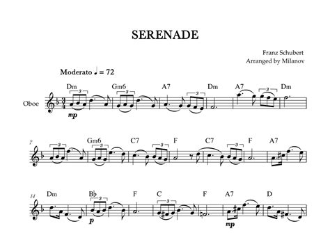 Serenade Schubert Oboe Chords Arr Milanov By Franz Schubert