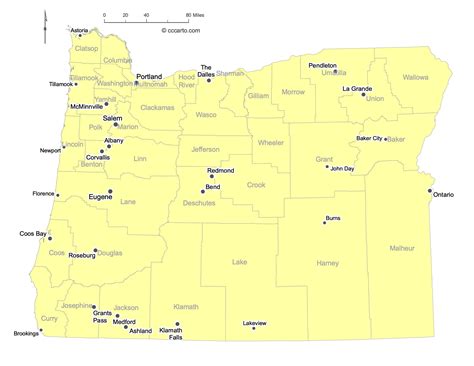 Oregon State Maps | Counties, Cities, Federal Lands & Ecoregions