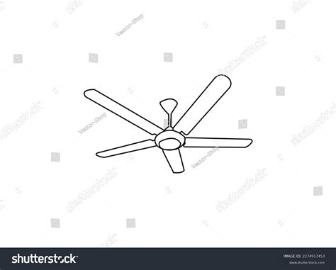 Ceiling Fan Vector Design Line Art Stock Vector (Royalty Free ...