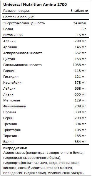 Amino 2700 от Universal Nutrition — купить аминокислоты от Universal ...