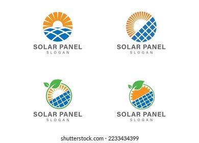 Solar Panel Logo Design Vector Collection Stock Vector (Royalty Free ...