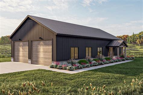 1500 Sq Ft Barndominium Style House Plan With 2 Beds And An Oversized Garage 623137dj