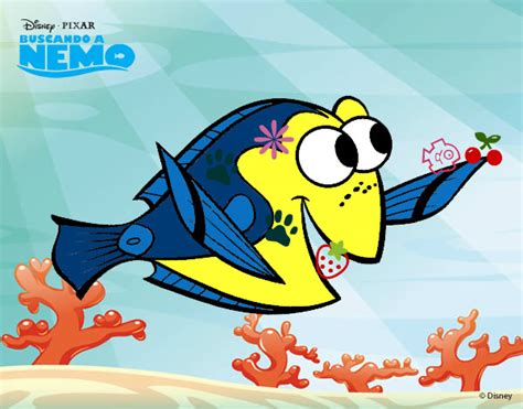 Desenho de À procura de Nemo Dory pintado e colorido por Vitoriz o