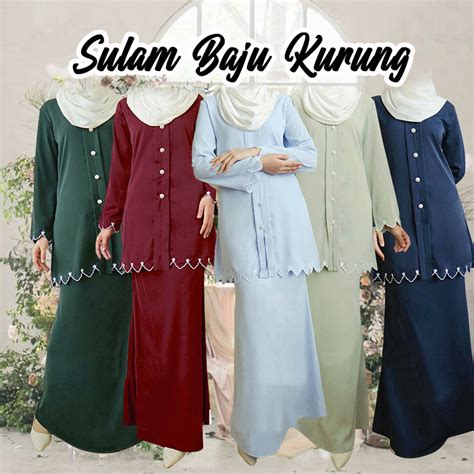 Baju Kurung Kebaya Baju Raya Nikahtunang Kebarung Labuh Sulam