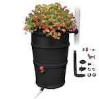 EarthMinded 55 Gal Blue Plastic Drum DIY Rain Barrel Bundle With