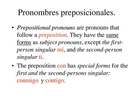 Pronombres Preposicionales Ppt Descargar