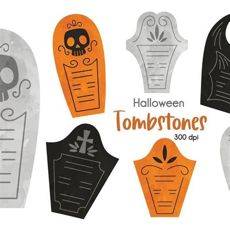 Spooky Tombstone Clipart for Halloween Decorations