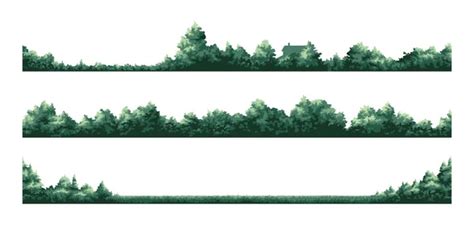 Stylized Forest Background Nature Landscape Evergreen Coniferous Trees